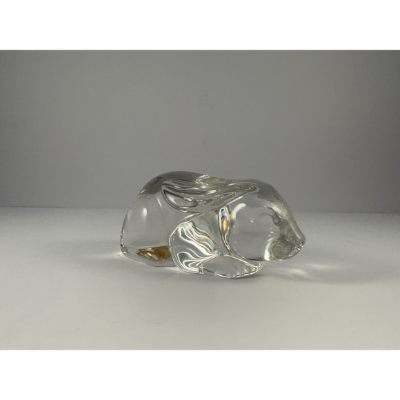 Clear Crystal Glass Crouching Rabbit Figurine, Princess House 24% Lead Crystal - Picture 2 of 5